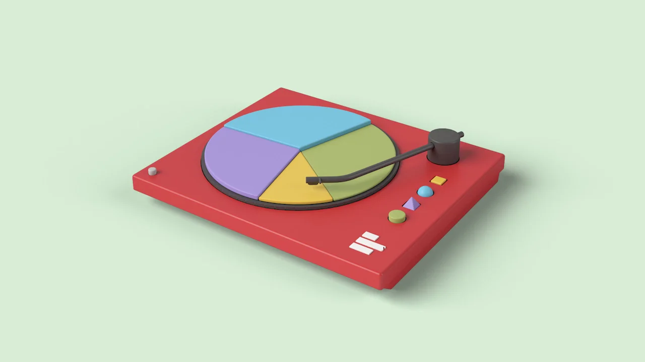 Supermetrics logo turntable motion preview