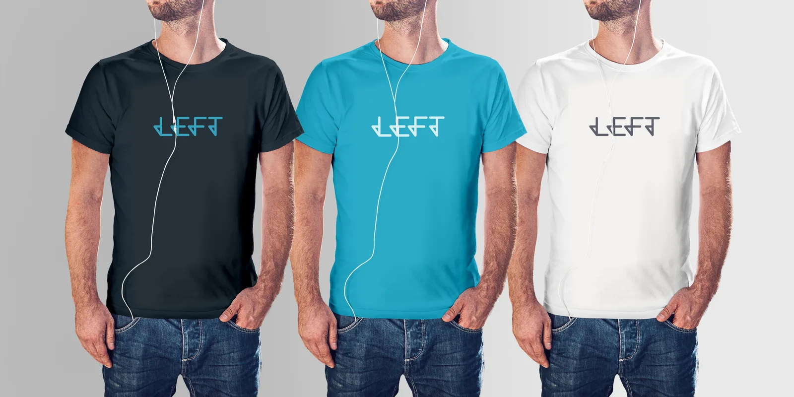Left wordmark applied to T-shirts