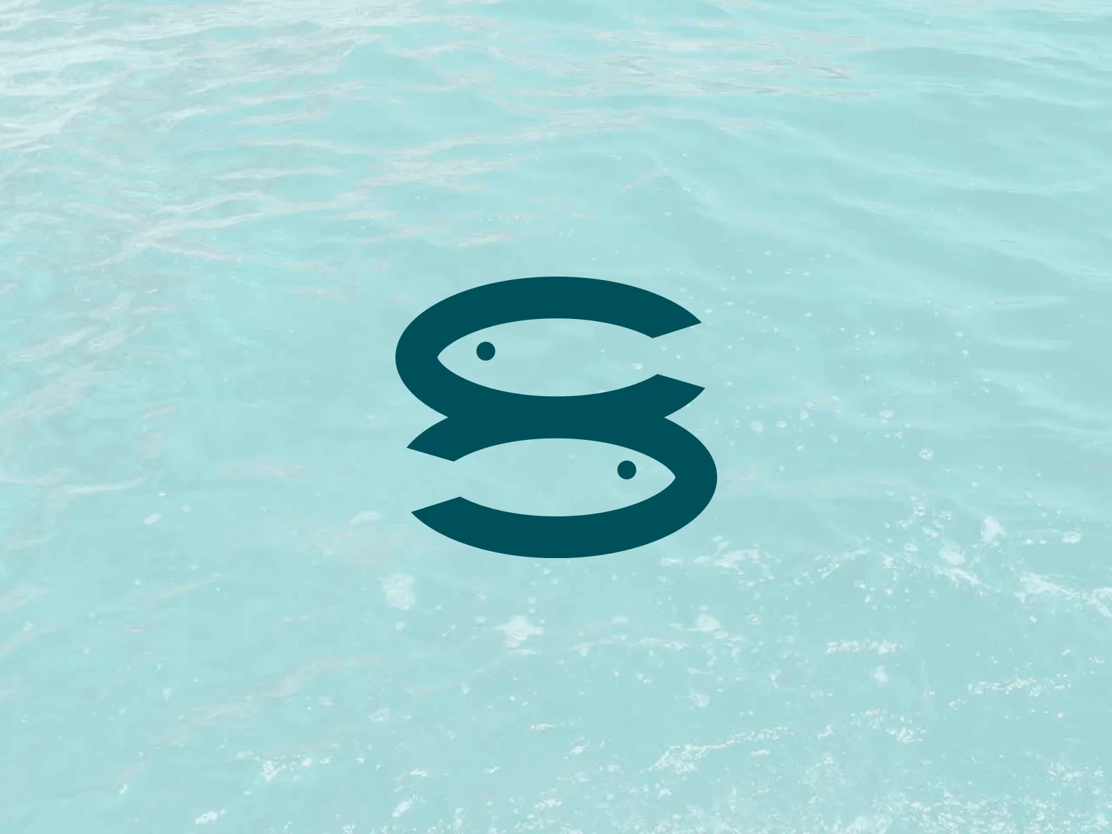 Second Fish: Negative-space mark