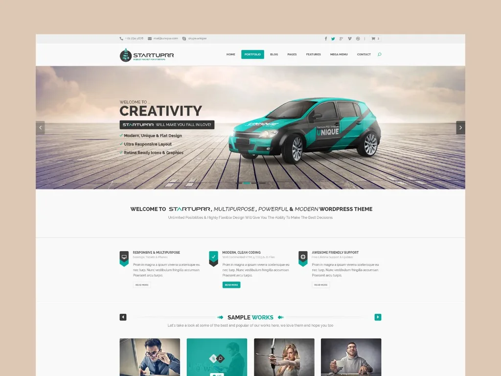 Startuprr: Theme preview