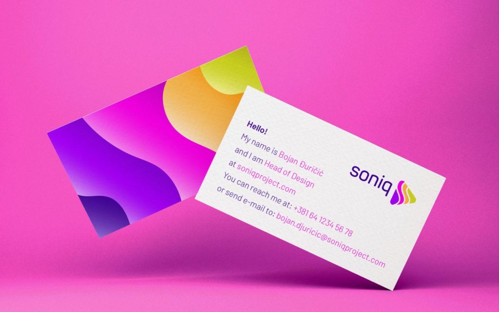 Soniq business cards